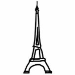 Eiffel Tower Paris Staand Fotobeeldje<br><div class="desc">Parijs Frankrijk. lichtstad...  eenvoudig zwart-wit gestileerd afbeelding van La Tour Eiffel</div>