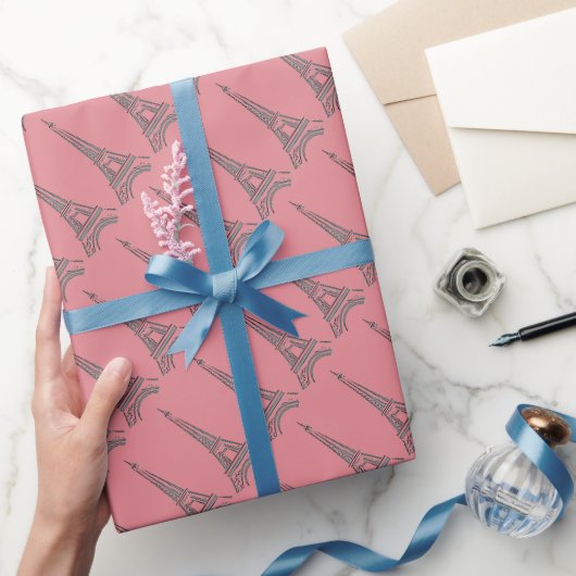 Eiffel Tower Paris Theme Party Wrapping Paper Cadeaupapier (Geschenken)