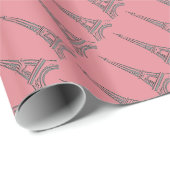 Eiffel Tower Paris Theme Party Wrapping Paper Cadeaupapier (Rol Hoek)