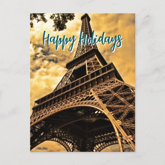 Eiffel Tower Paris Travel Vintage Retro Art Briefkaart (Voorkant)
