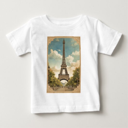 Eiffel Tower Paris Travel Vintage Style Retro Art (Voorkant)