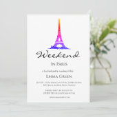 Eiffel Tower Paris | Uitnodiging Weekend Getaway (Staand voorkant)