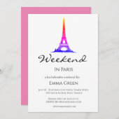 Eiffel Tower Paris | Uitnodiging Weekend Getaway (Voorkant / Achterkant)