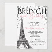Eiffel Tower Paris Vrijgezellenfeest Brunch Uitnod Kaart (Voorkant / Achterkant)