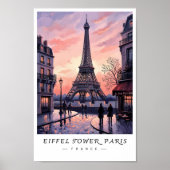 Eiffel Tower Paris Wall Art, Romantic France Poster (Voorkant)