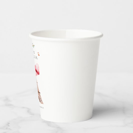 Eiffel Tower Paris Waterverf Baby shower Papieren Bekers (Links)