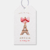 Eiffel Tower Paris Waterverf Cadeaulabel (Voorkant)