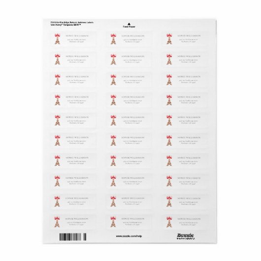 Eiffel Tower Paris Waterverf Etiket (Full Sheet)