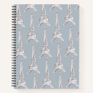 Eiffel Tower Paris Waterverf patroonpatroon Notitieboek