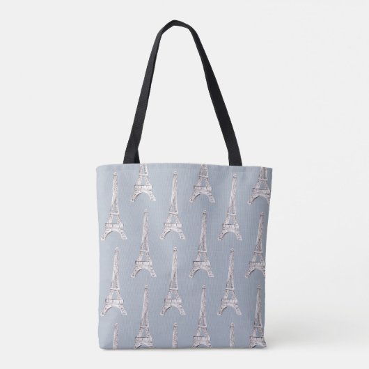 Eiffel Tower Paris Waterverf patroonpatroon Tote Bag (Achterkant)