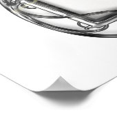 Eiffel Tower Paris Waterverf Victoriaans grens Poster (Hoek)