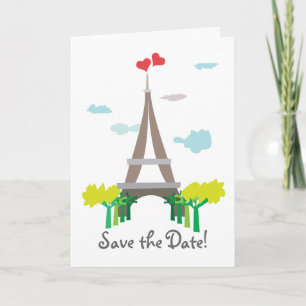 Eiffel Tower Paris Wedding Save the Date Kaart