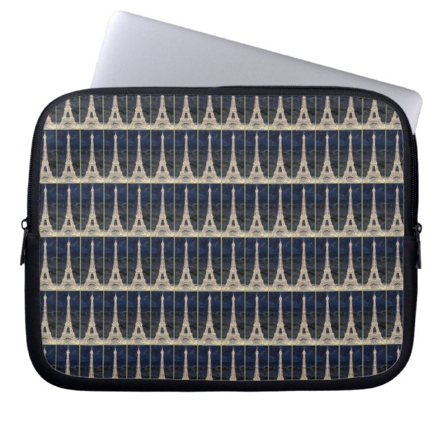 Eiffel Tower Pattern Laptop Sleeve (Voorkant)