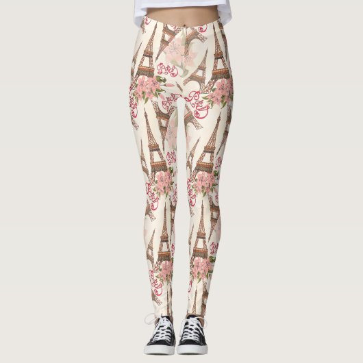 Eiffel Tower Pattern Leggings (Voorkant)