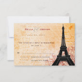 Eiffel Tower Peach RSVP (Voorkant)