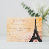 Eiffel Tower Peach RSVP (Staand voorkant)