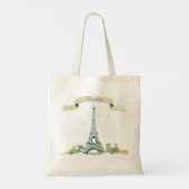Eiffel Tower Pen en Inkt Schets personaliseren Tote Bag (Achterkant)