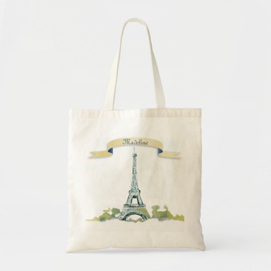 Eiffel Tower Pen en Inkt Schets personaliseren Tote Bag (Voorkant)