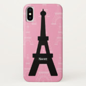 Eiffel Tower - Persoonlijke naam Roze en Zwart Case-Mate iPhone Case (Achterkant)