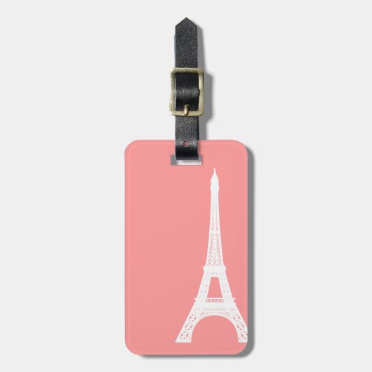 Eiffel Tower Pink Bagagelabel (Voorkant verticaal)