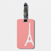 Eiffel Tower Pink Bagagelabel (Achterkant verticaal)
