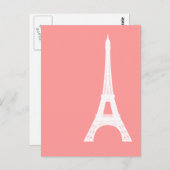 Eiffel Tower Pink Briefkaart (Voorkant / Achterkant)