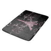 Eiffel Tower Pink Floral Swirls Bath Mat (Gekanteld)