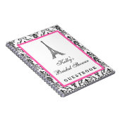 Eiffel Tower Pink Paris aangepaste gastboek Notitieboek (Rechterzijde)