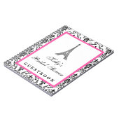Eiffel Tower Pink Paris aangepaste gastboek Notitieboek (Linkerzijde)