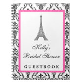 Eiffel Tower Pink Paris aangepaste gastboek Notitieboek (Voorkant)