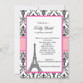 Eiffel Tower Pink Paris Bridal Shower Kaart (Voorkant)