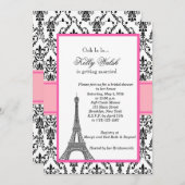 Eiffel Tower Pink Paris Bridal Shower Kaart (Voorkant / Achterkant)