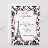 Eiffel Tower Pink Paris Bridal Shower Kaart (Voorkant)