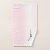 Eiffel Tower Pink Stripe Bath Towel Set Bad Handdoek (Handdoek)