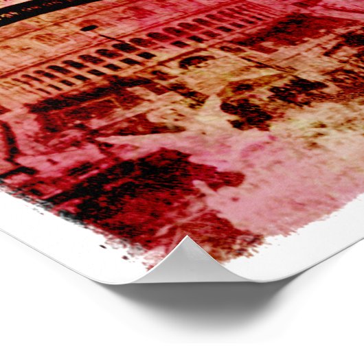 Eiffel Tower Pink Sunset stijl Poster (Hoek)