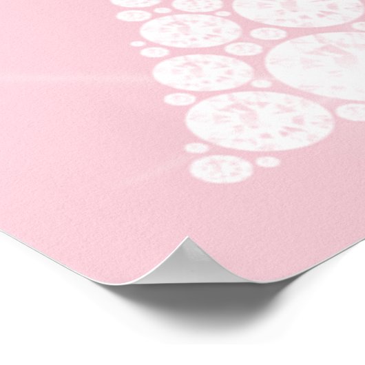 Eiffel Tower Pink White Swarovski Crystals Paris Poster (Hoek)