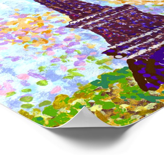 Eiffel Tower Pointillism Bright Landscape K Hubler Poster (Hoek)