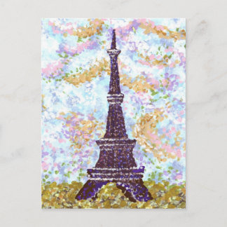 Eiffel Tower Pointillism landschap briefkaart