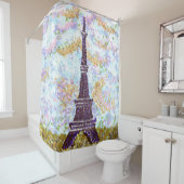 Eiffel Tower Pointillism Shower Curtain Douchegordijn (In situ)