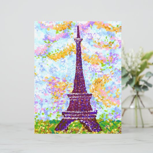 Eiffel Tower Pointillism Spring Landscape (Staand voorkant)