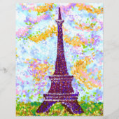 Eiffel Tower Pointillism Spring Landscape (Voorkant)