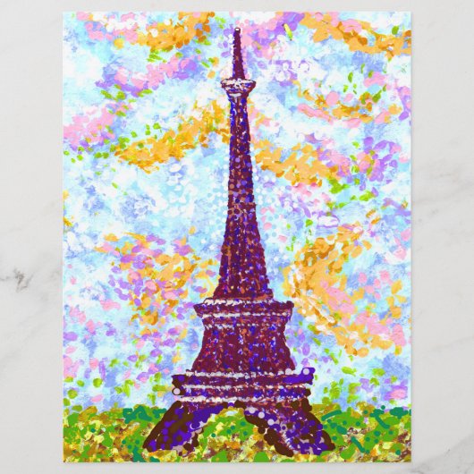 Eiffel Tower Pointillism Spring Landscape (Voorkant)