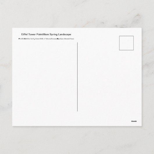 Eiffel Tower Pointillism Spring Landscape Feestdagenkaart (Achterkant)