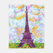 Eiffel Tower Pointillism Spring Landscape Fleece Deken (Voorkant)