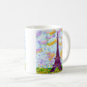 Eiffel Tower Pointillism Spring Landscape Koffiemok (Voorkant rechts)