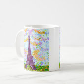 Eiffel Tower Pointillism Spring Landscape Koffiemok (Voorkant links)