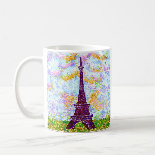 Eiffel Tower Pointillism Spring Landscape Koffiemok (Links)