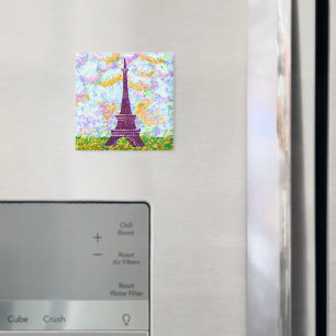 Eiffel Tower Pointillism Spring Landscape Magneet