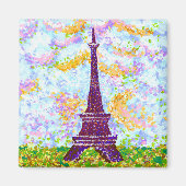 Eiffel Tower Pointillism Spring Landscape Magneet (Voorkant)
