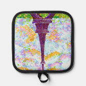 Eiffel Tower Pointillism Spring Landscape Pannenlap (Voorkant)